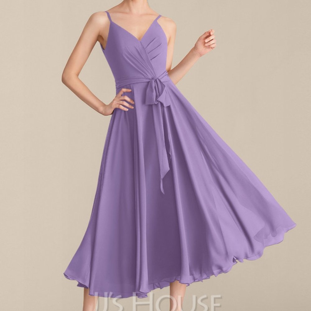 Purple Size 8 A-line Gown by JJ's House / Azazie 165845